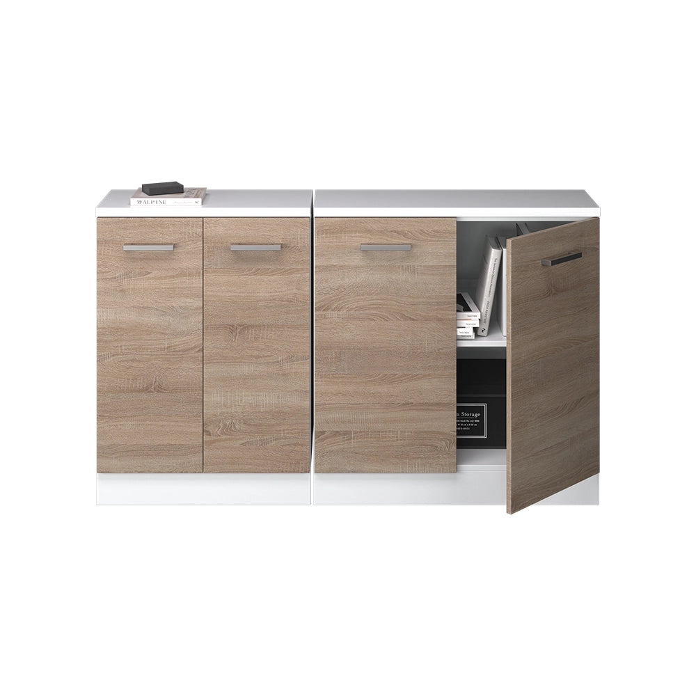 Set di mobili sottotetto Rion Sonoma/Bianco 140 cm Set di 2 carcasse armadio profondità 60 cm Vicco