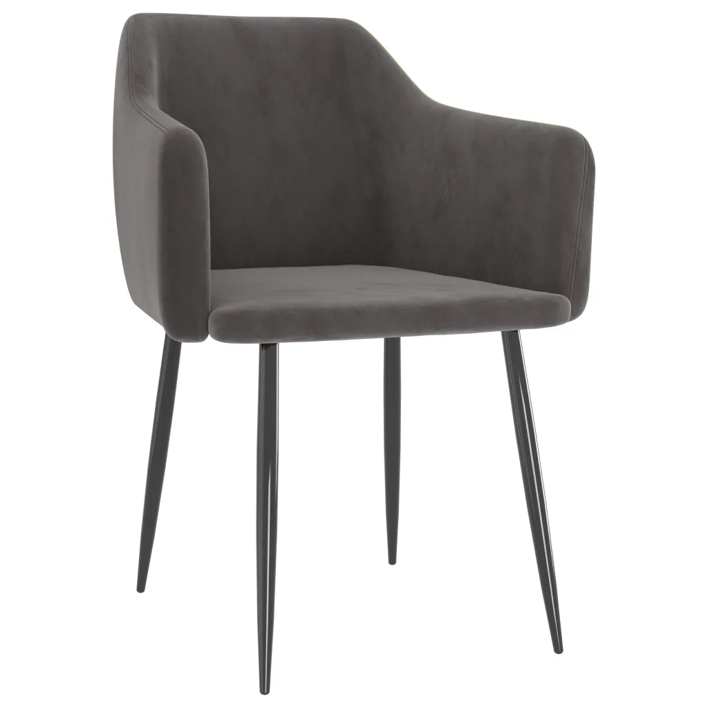 Sedie da Pranzo 2 pz Grigio Scuro in Velluto cod mxl 13546