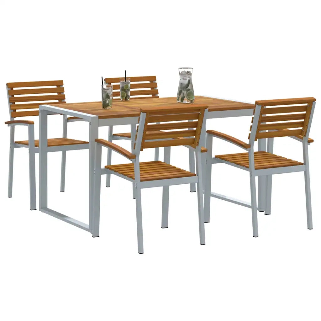 Set da Pranzo per Giardino 5 pcs Grigio 3284359