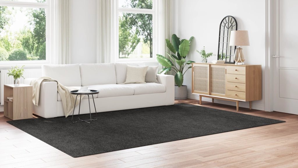 Tappeto Shaggy con retro in lattice grigio scuro 240x340 cm
