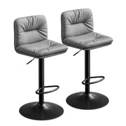 Set di 2 sgabelli da bar seduta in PU regolabile in altezza girevole a 360° sedia da cucina con schienale e poggiapiedi grigio 12_0007708