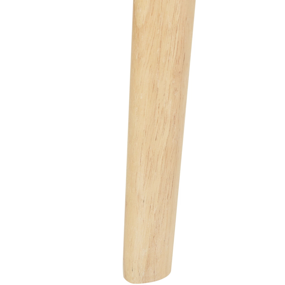 Set di 2 sedie da pranzo marrone chiaro e bianco sporco con struttura in legno di gomma e seduta bouclé, design retrò senza braccioli