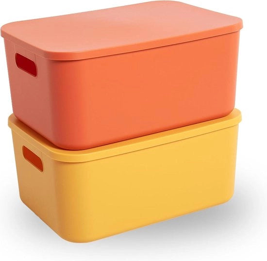 Cassetti di archiviazione in plastica stivellabili per pannelli - cucina bagno soggiorno classe - 36 x 26 x 16 cm - dimensione media - giallo arancione arredamento classe
