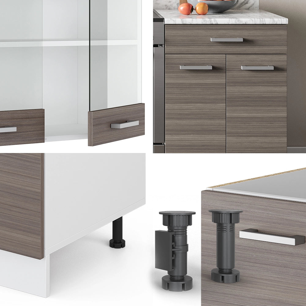 Vicco Cucina componibile Grigio prezioso/bianco 200 cm , PL Marmo