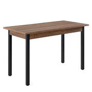 tavolo da pranzo scrivania da cucina MDF acciaio rivestito melaminico 120 cm cm marrone nero 03_0006268