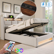 letto imbottito lino beige 90x200 cm