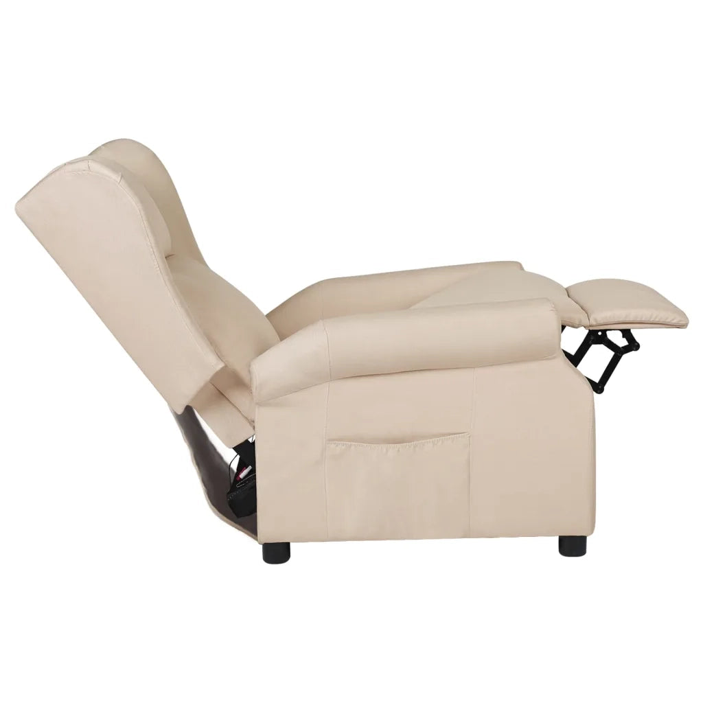 Divano Sedia-Poltrona Reclinabile in Tessuto Crema 501952