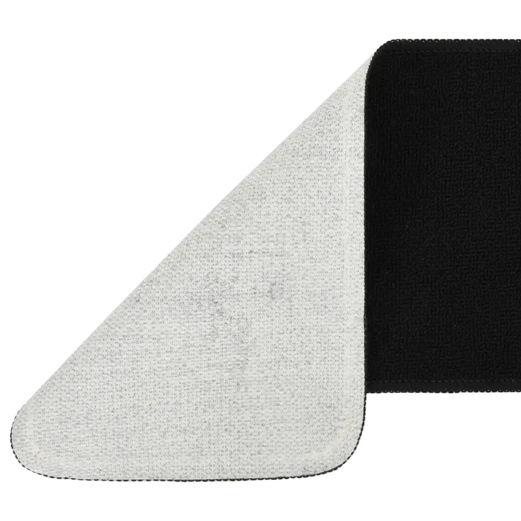 Tappetini per Scale 15 pz 60x25cm Neri Antiscivolo Rettangolari 340392