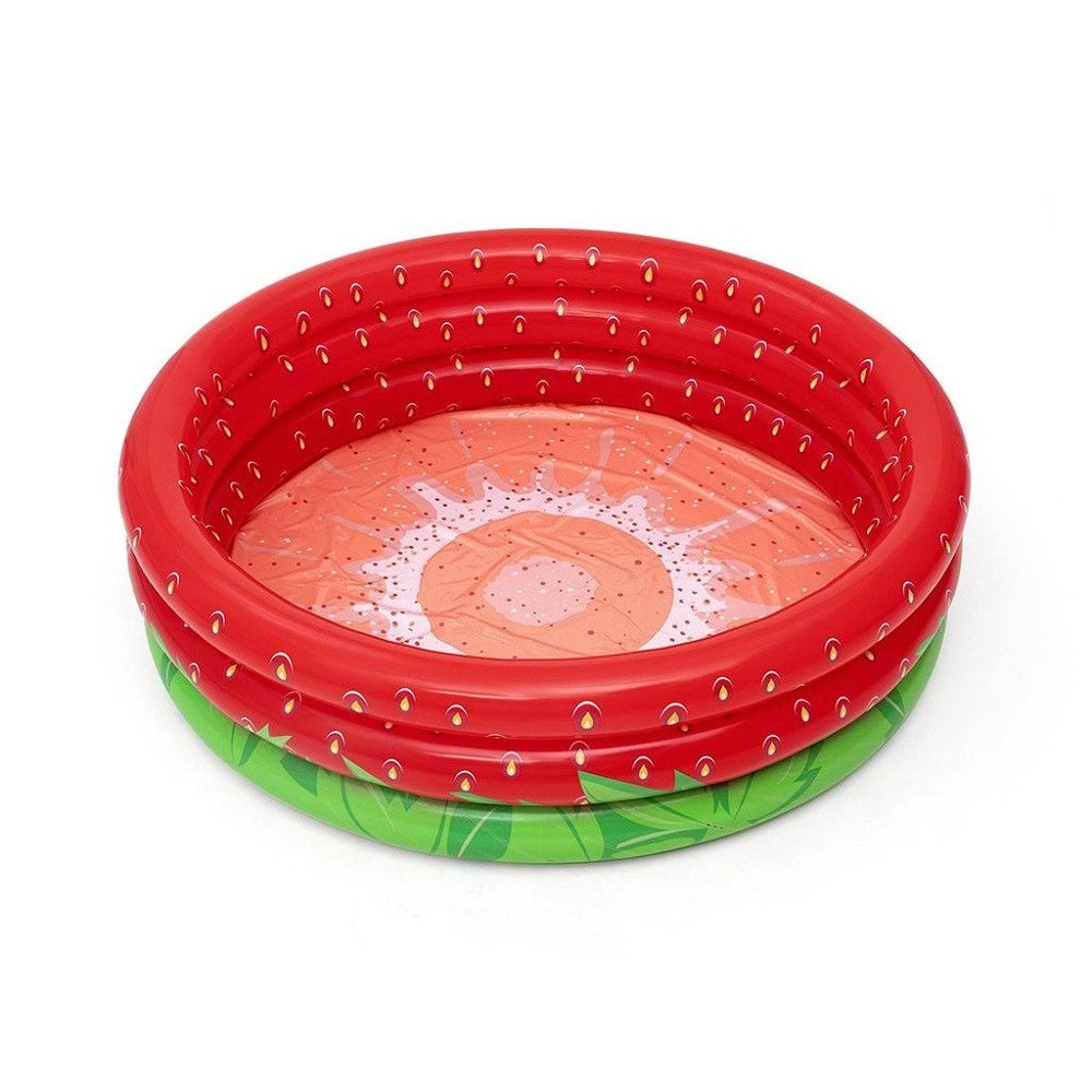 Piscina Gonfiabile Fragola Rotonda Bambini Giardino A 3 Anelli 168 X 38 Cm 51145         