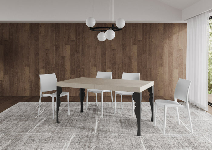 Tavolo Allungabile 160-264x90x77 cm Paxon Cashmere Telaio Antracite