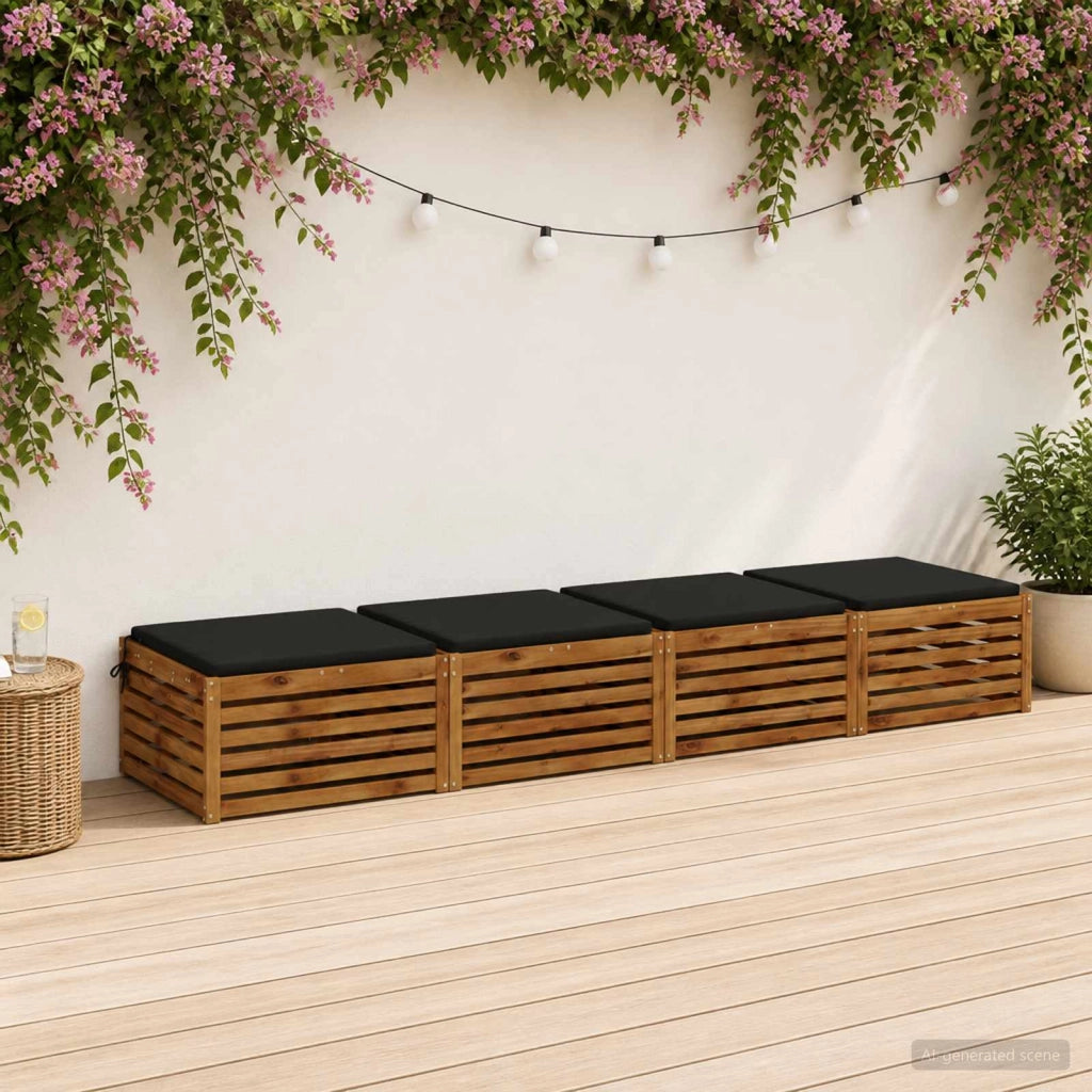 Cuscini per Sedia in 4 Pezzi SOEST 4 pz 100% Poliestere Nero 944790