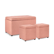 Pouf Contenitore in Legno Bouclé Derrik Bizzotto Colore: Bianco 40 x 40