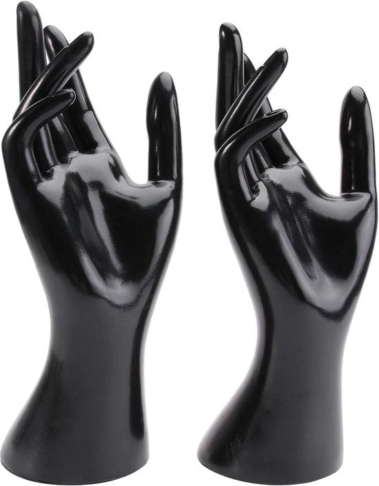 Due supporti a forma di anello per catenina organizzatore di accessori standard manichino femminile per catenina e bracciale display per la casa decorazione nera