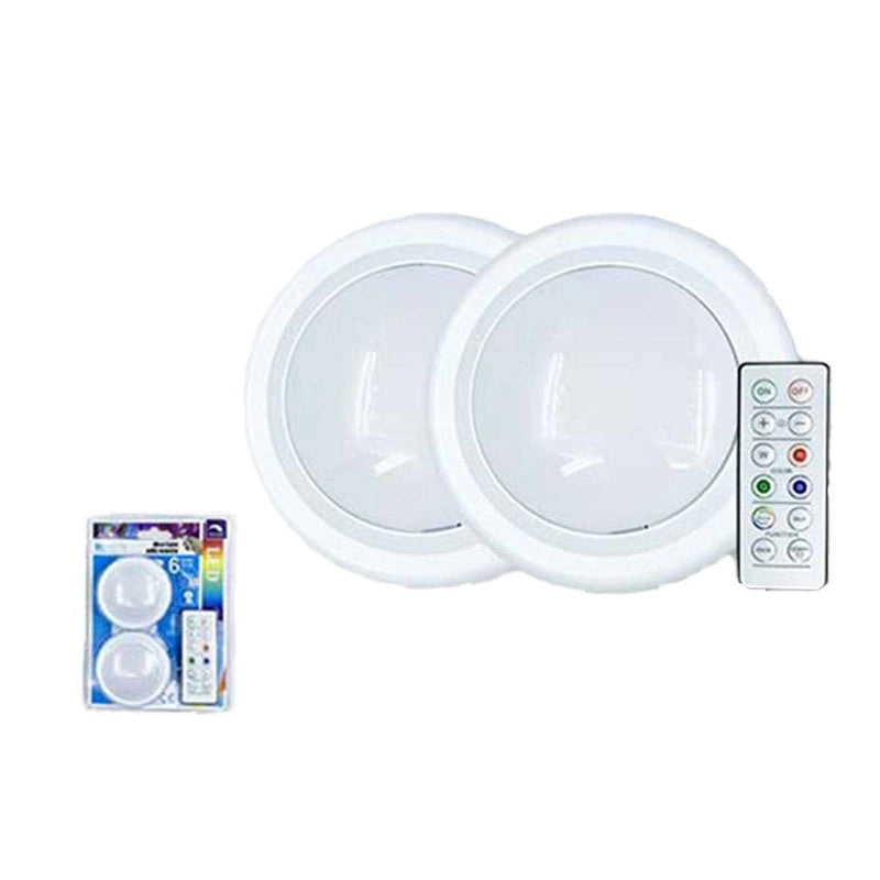 2 Pezzi Mini Lampade LED RGB Dimmerabili con Telecomando 4 Modalità 6lm 0.5W