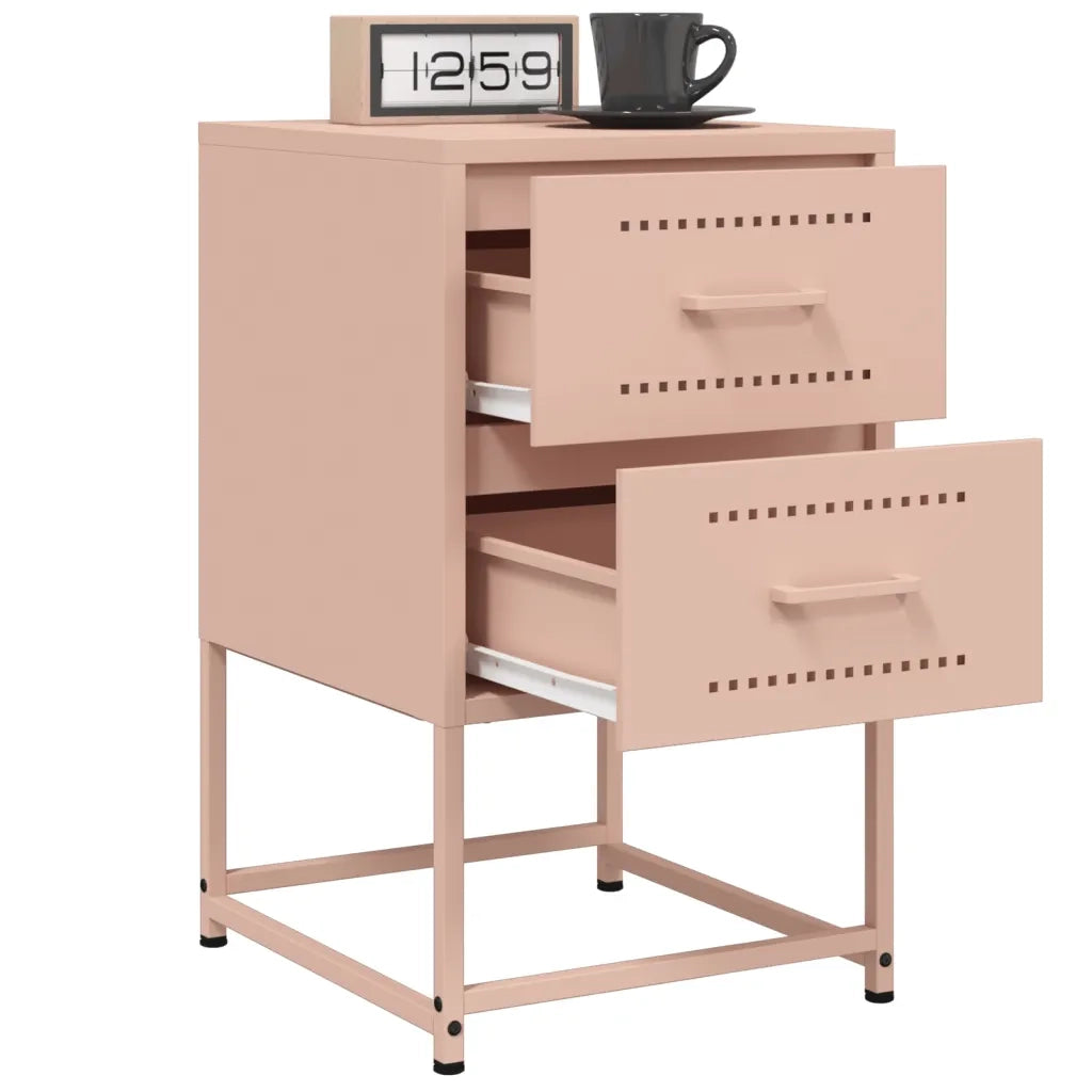 Comodini 2 pz Rosa 36x39x60,5 cm in Acciaio 846461