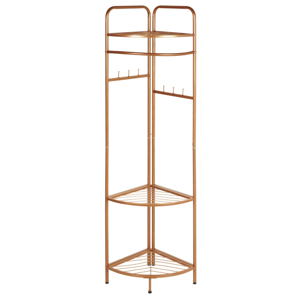 Appendiabiti in acciaio dorato e metallo da 160 cm con ripiani e scaffali Glam Industrial
