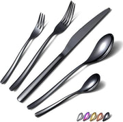 Set da tavola da 30 pezzi con rivestimento in titanio, set da tavola in acciaio inossidabile per 6 persone