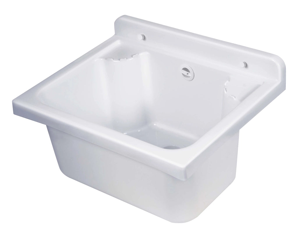 LAVATOIO SALVASPAZIO in PVC in KIT per Interni/Esterni - Con MINI PILOZZO cm 42,5 + GRIGLIA - CR - Col: BIANCO