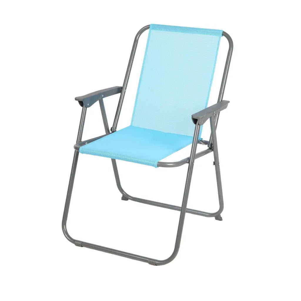 Sedia da giardino pieghevole in tessuto turchese – Dimensioni 53x55x75 cm