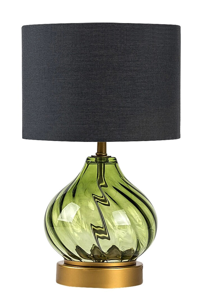 Lampada da tavolo Rabalux Pirelo vetro verde E14 nero