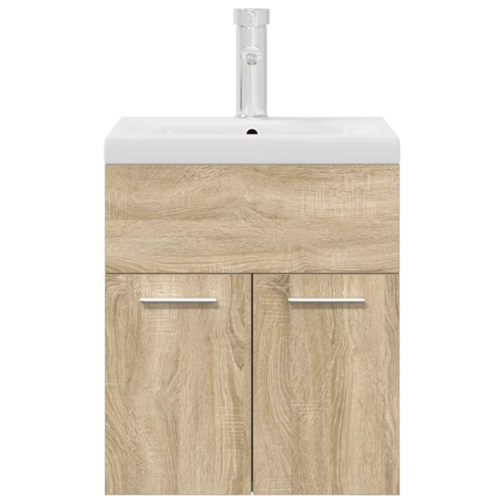 Mobile da Bagno con Lavabo Integrato e Rubinetto Rovere Sonoma 3325013