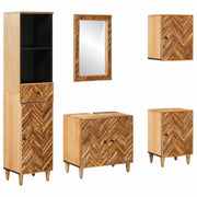 Set di Armadi da Bagno con porta 5 pcs Legno di mango massello 3310180