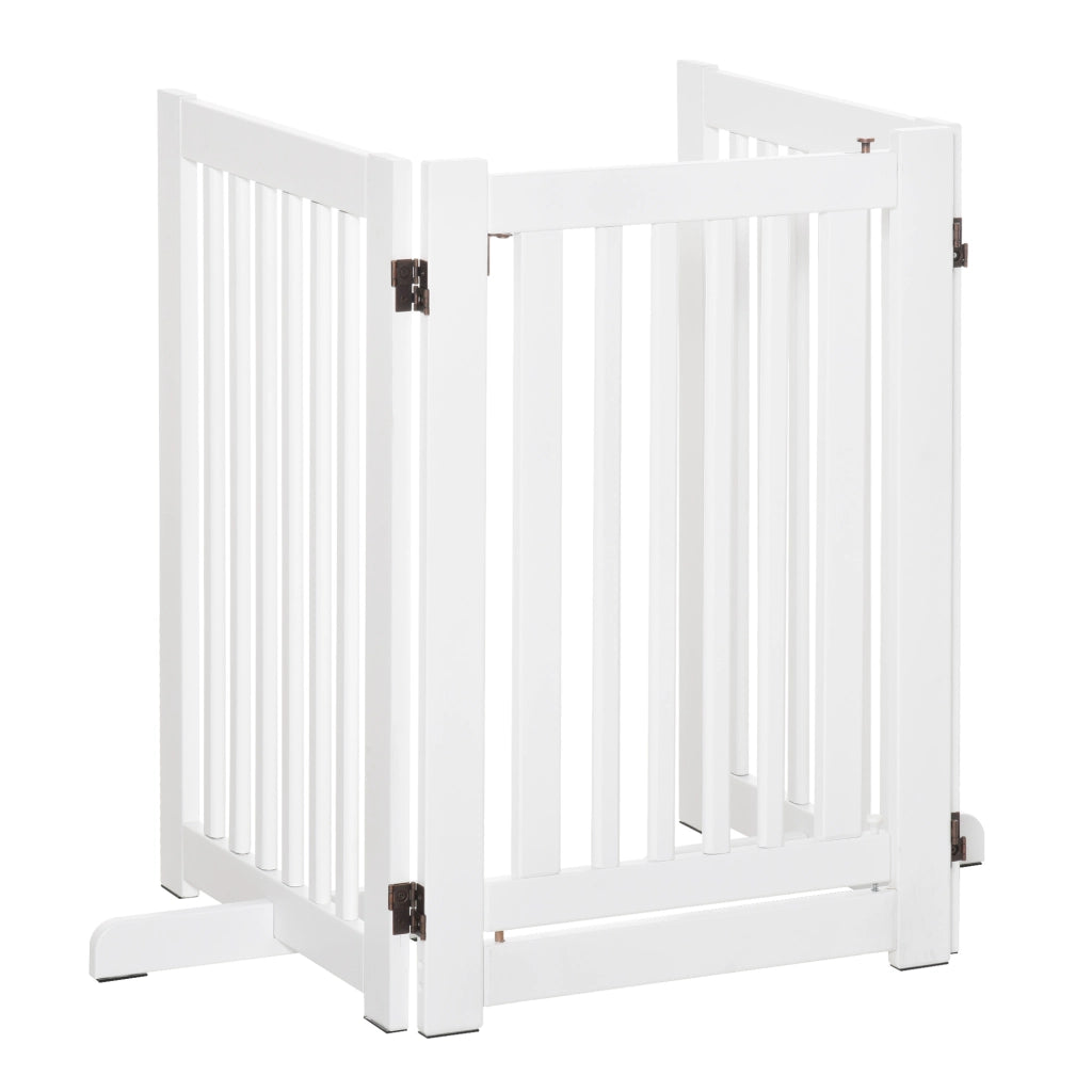 Cancellino per Cani Pieghevole a 3 Pannelli ¨C zephmum ¨C Bianco 155x76cm
