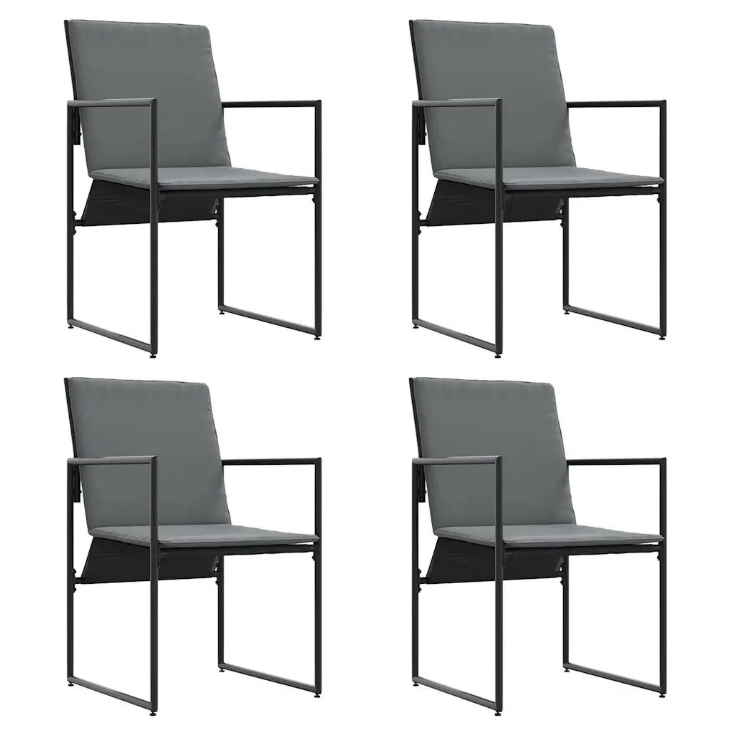 Set da Pranzo per Giardino 5 pcs Nero Acciaio 3335858