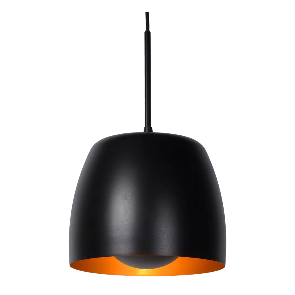 Lampada a sospensione nera/oro Nolan 3xE27 40W Lucide