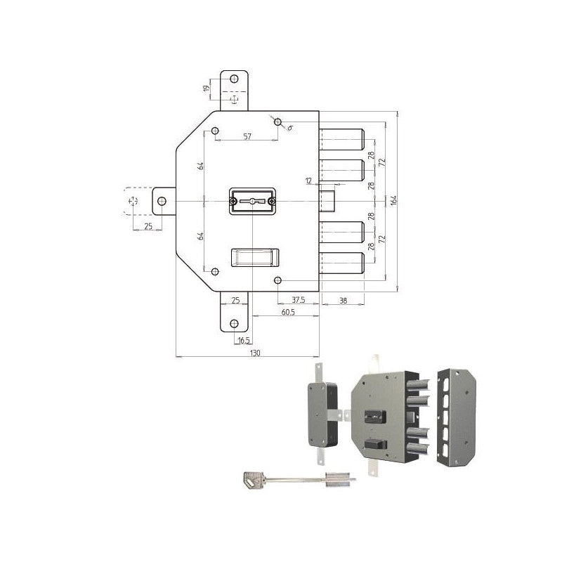 Serratura Sic.Quintuplice Dx Dm 2350 Cr