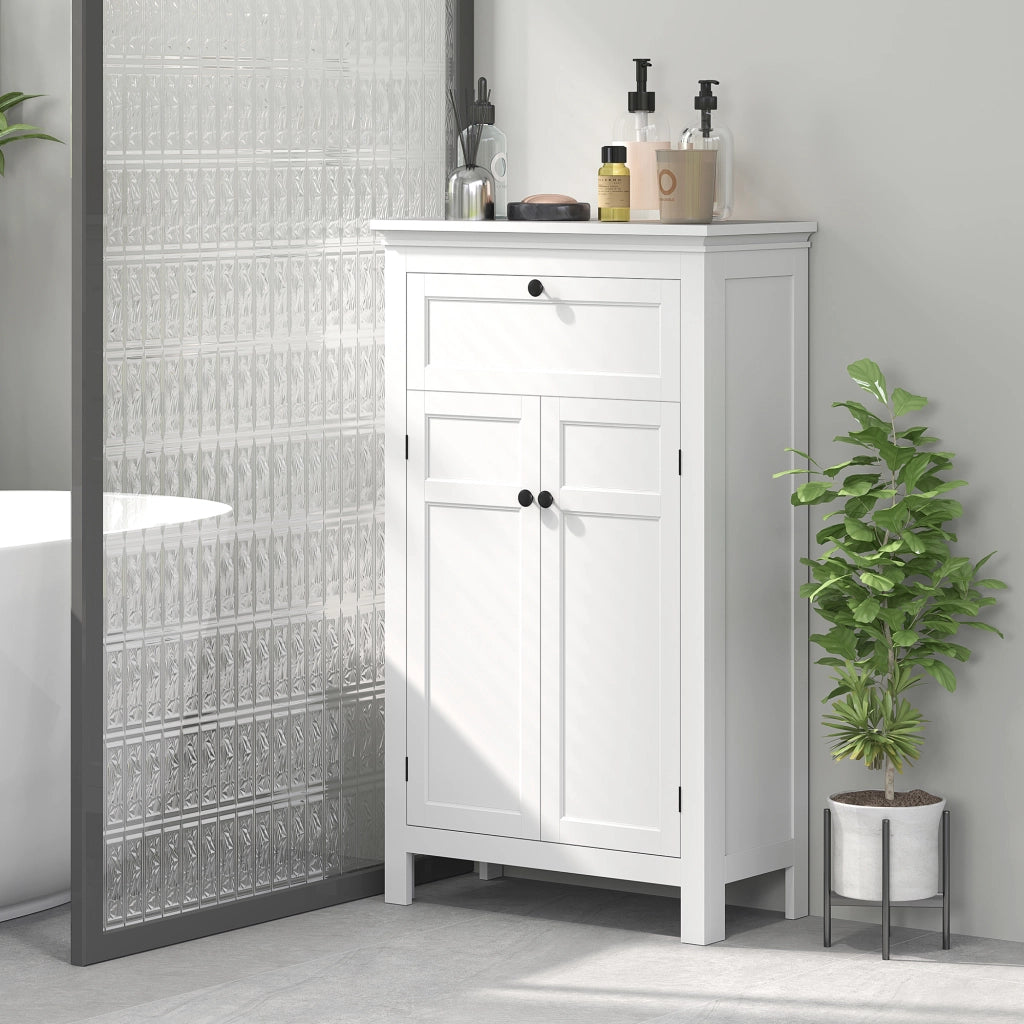 Colonna Bagno con Ante e Ripiani Regolabili ¨C zephmum ¨C Bianco 60x30x102,5 cm