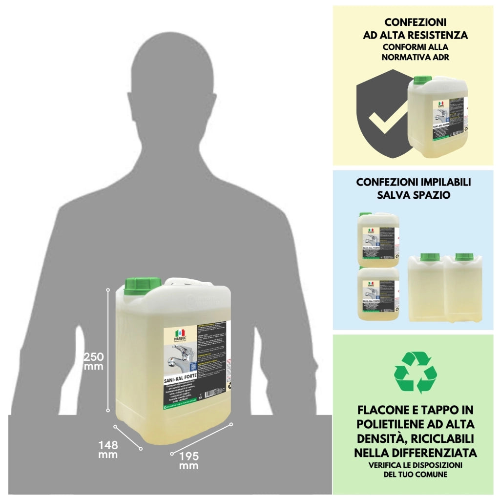 Detergente anticalcare forte bagno SANI-KAL FORTE - 5LT