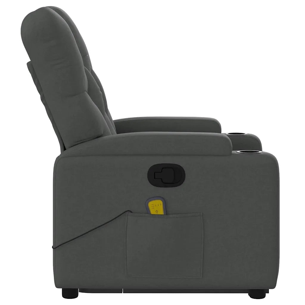 Poltrona Alzapersona Massaggi Reclinabile Grigio Scuro Tessuto 3204723