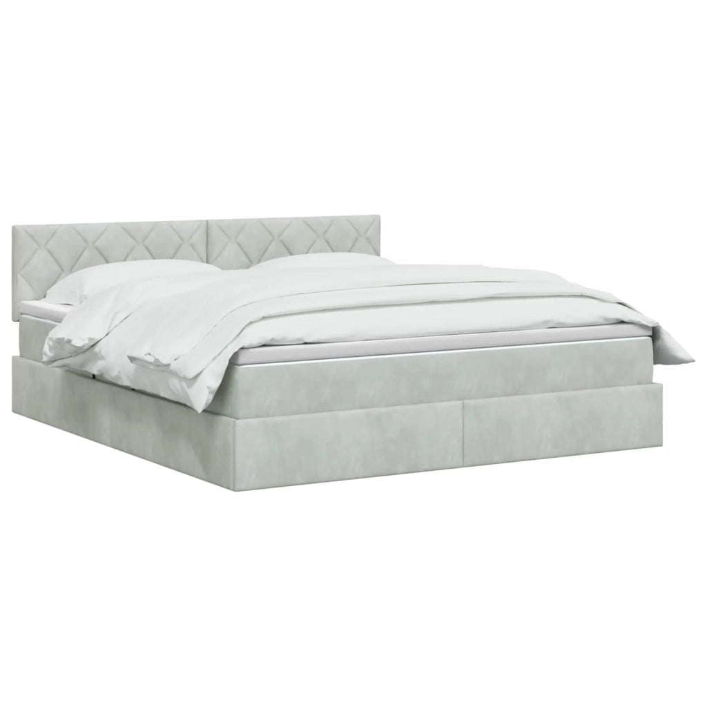 Letto con contenitore LED e materasso Grigio Chiaro 3459318