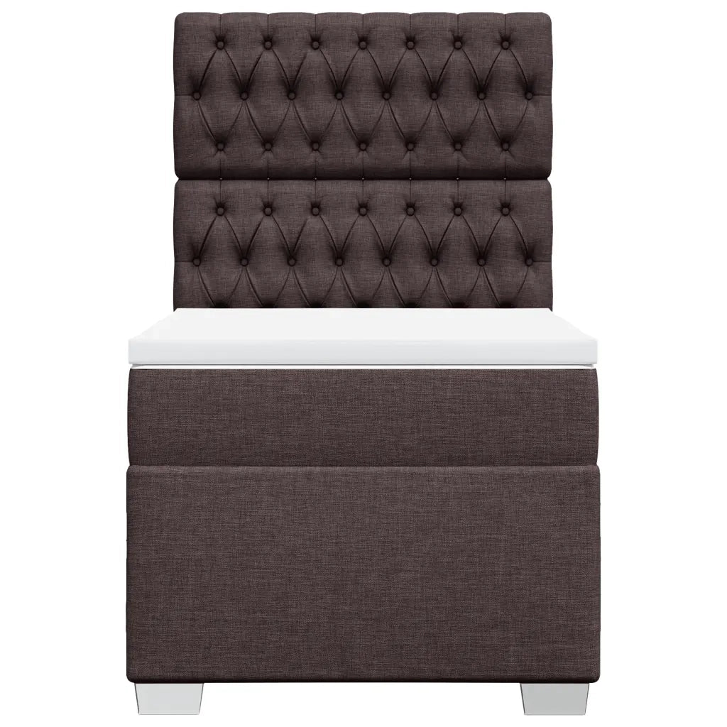 Giroletto a Molle con Materasso Marrone Scuro 100x200cm Tessuto 3290409