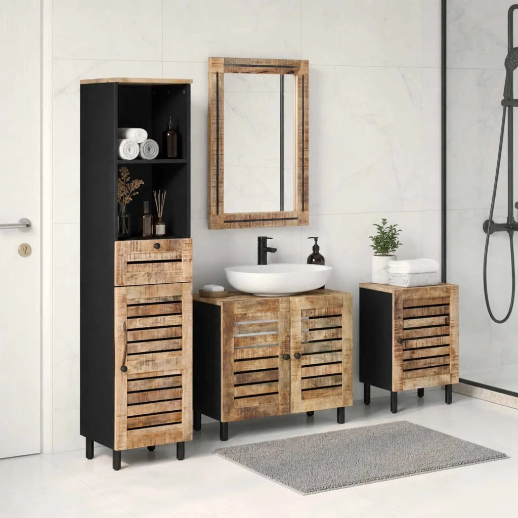 Set di Armadi da Bagno 4 pz Naturale 38 x 33 x 160 cm 3310167