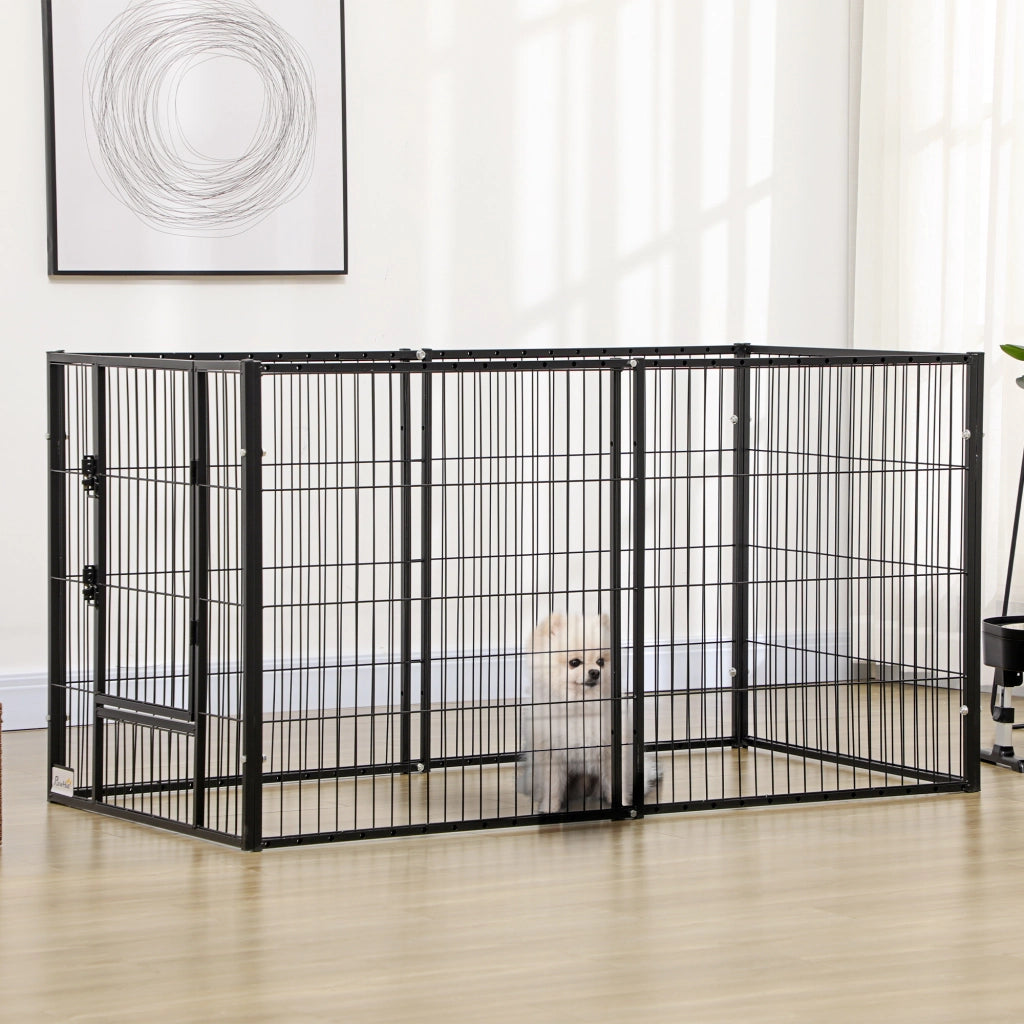Recinto per Cani Aggiustabile ¨C zephmum ¨C Grigio 6 Pannelli 82.5-150x79x81 cm