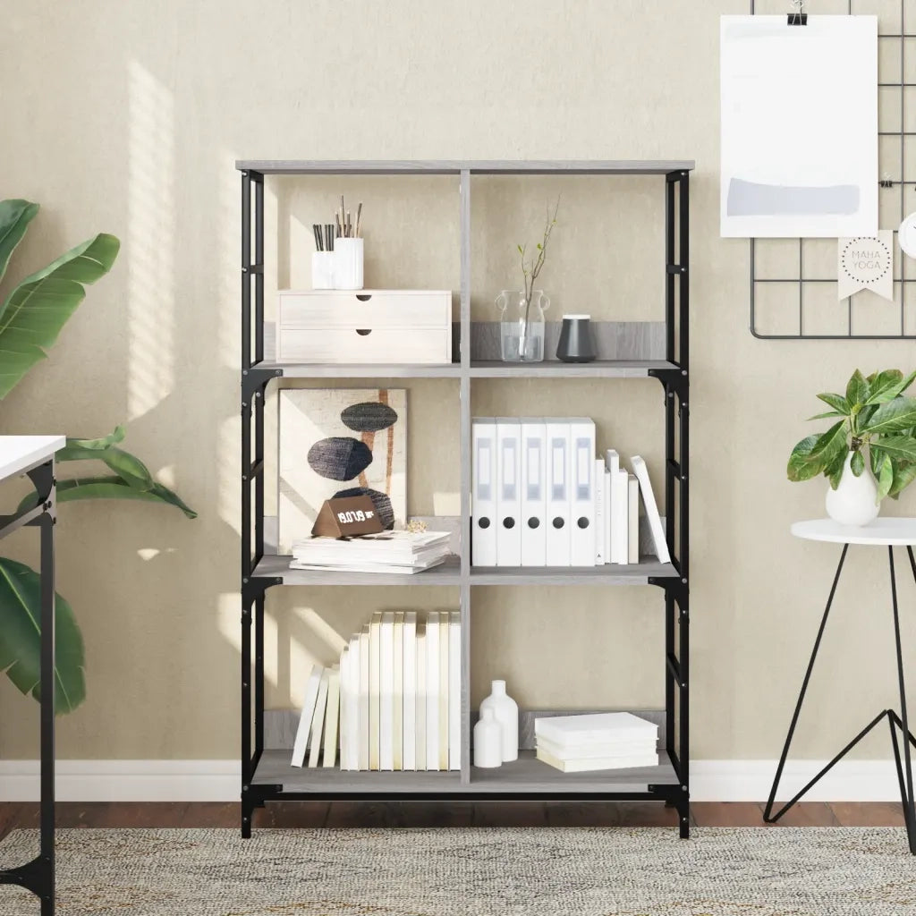 Libreria Grigio Sonoma 78,5x33x117,5 cm in Legno Multistratocod mxl 107029