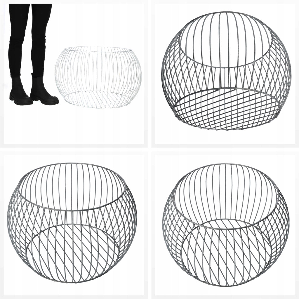 Gabbione da giardino KADAX in acciaio zincato, rotondo, 65 cm