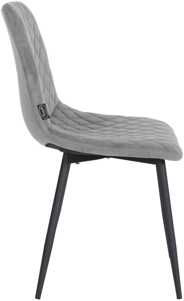 Sedia da pranzo Telde Velvet grigio