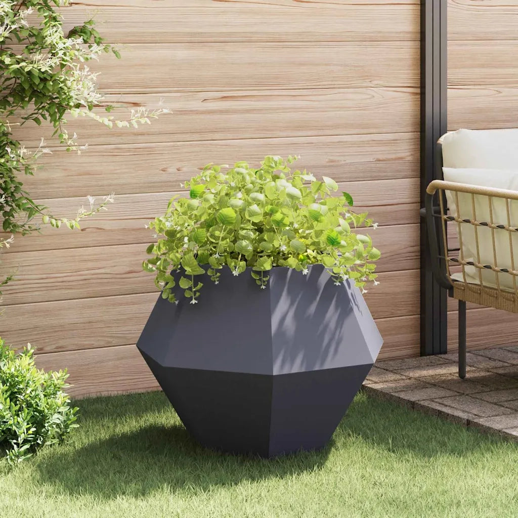 2 pz Fioriera | Cassetta per fiori | Vaso Antracite 75 x 75 x 60 cm Acciaio