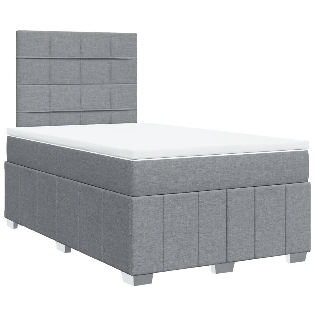 Giroletto a Molle con Materasso Grigio Chiaro 120x190cm Tessuto