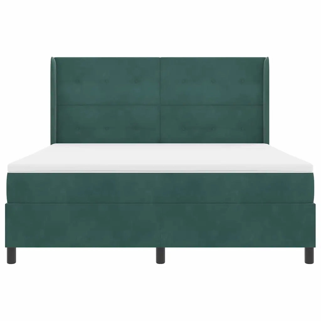 vidaXL Letto con Box Springs LED e Materasso Verde Scuro 180 x 200 cm