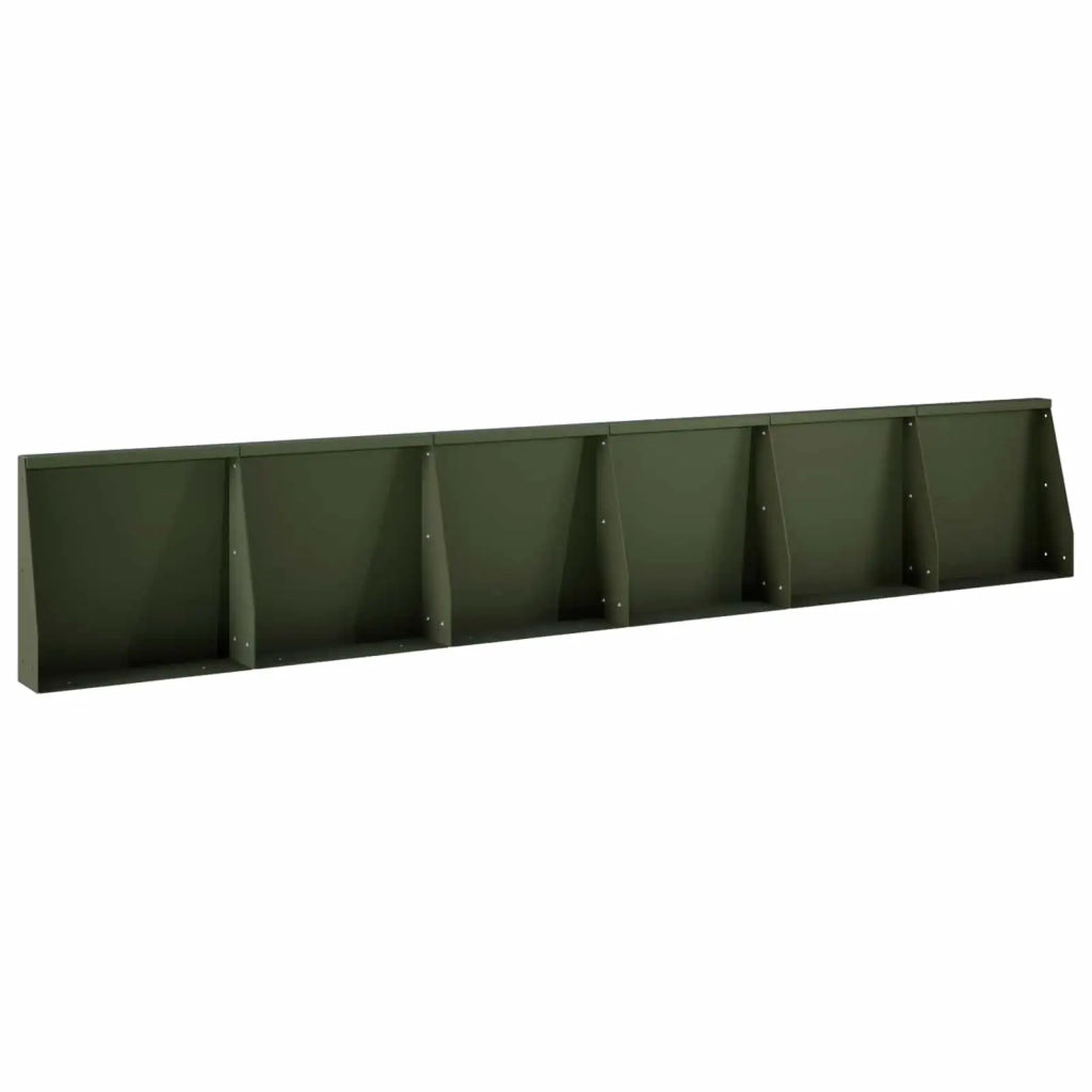 Muro di contenimento 6 pz 40 x 12 x 30 cm Acciaio Verde Oliva 3449138