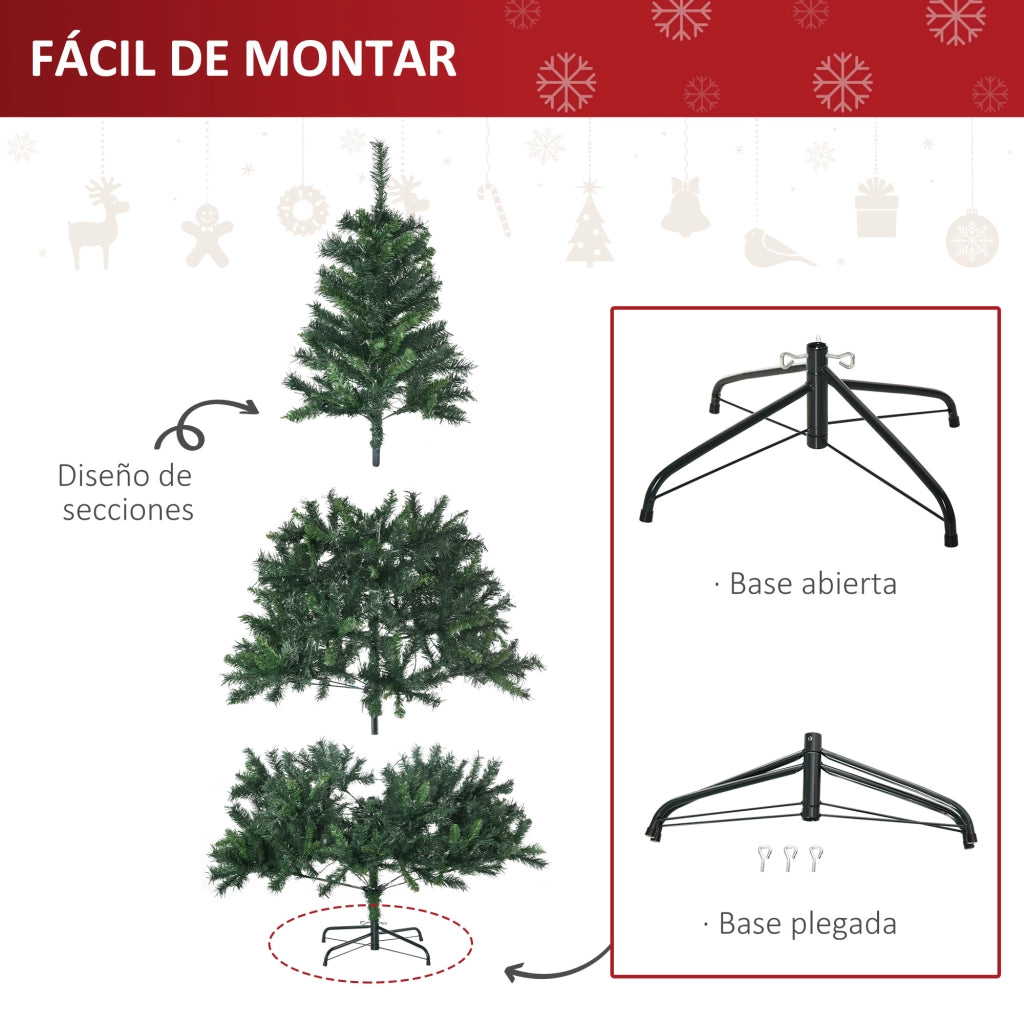 Albero di Natale Artificiale con Luci e Decorazioni ¨C zephmum ¨C Verde ?112x180 cm