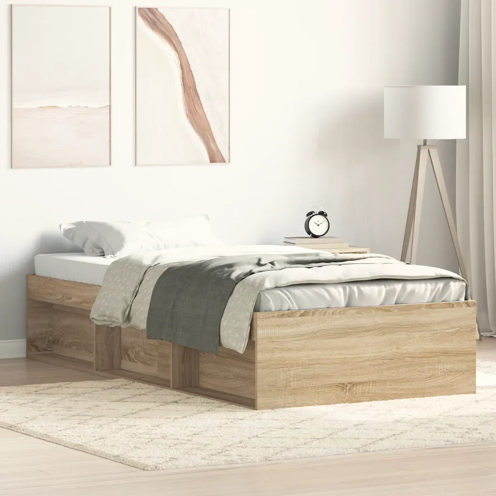 Letto singolo | Letto per adulti | Giroletto Rovere Sonoma 90x190 cm