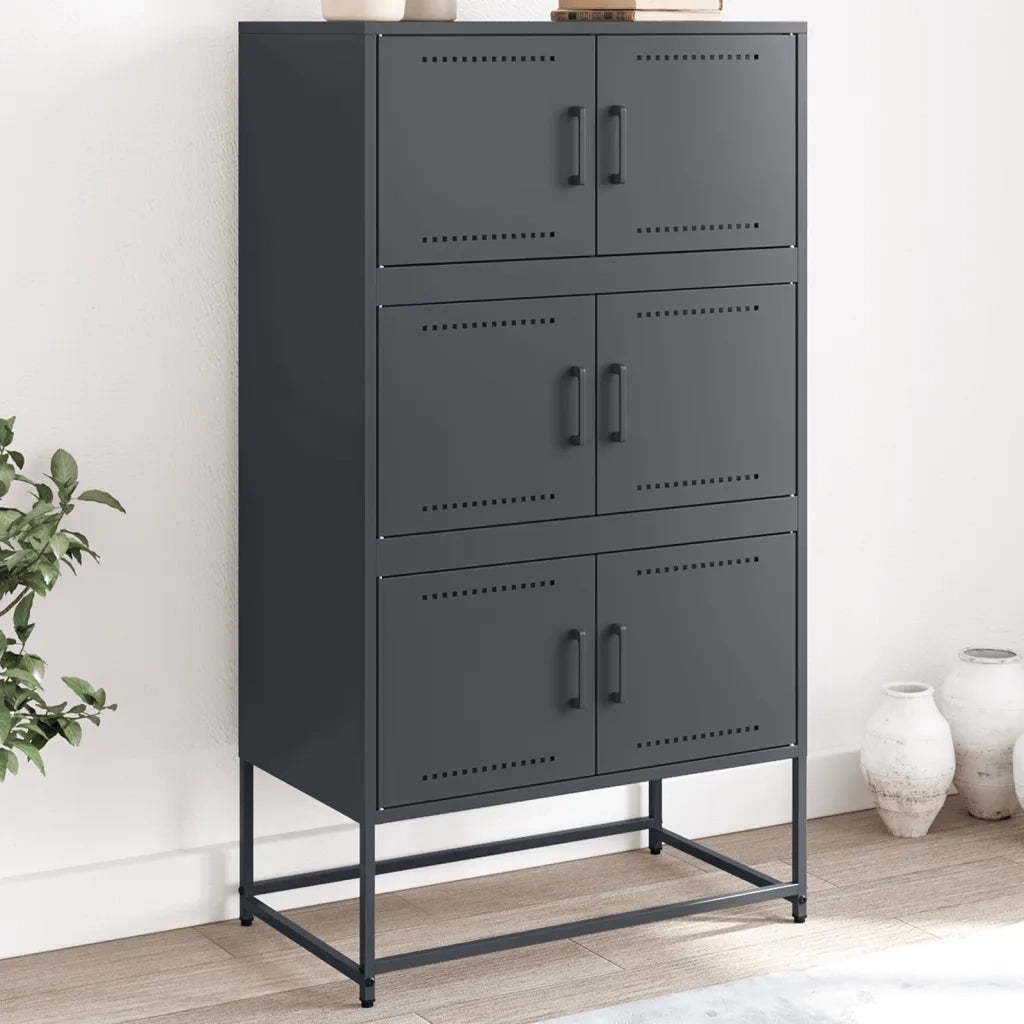 Credenza-Buffet-Armadio da cucina Antracite 68,5x38,5x123,5 cm in Acciaio