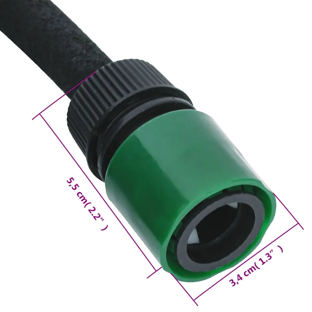 Tubo di Irrigazione da Giardino Nero 0,6" 100 m in Gomma 155875