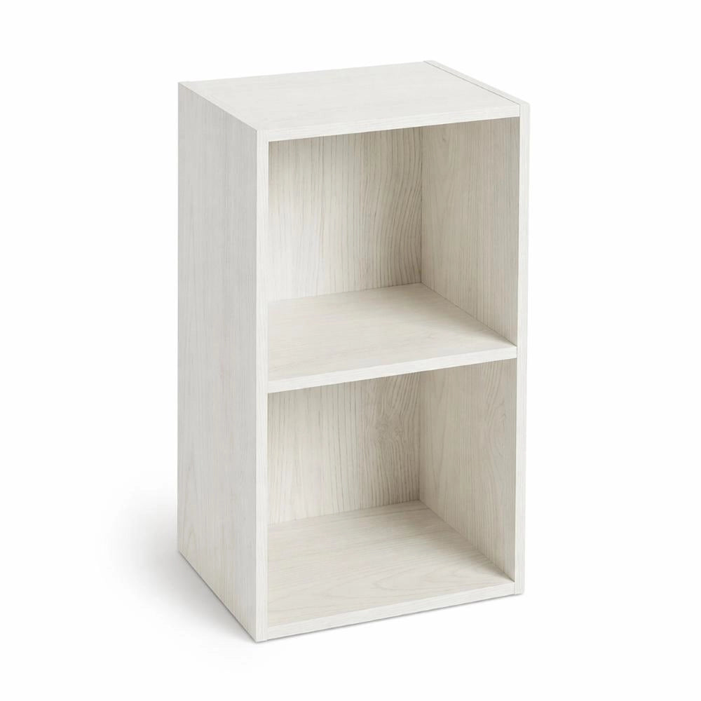 Libreria Scaffale Modulo Aperto 2 Ripiani Portaoggetti 30x24x54H cm Bianco LIB02