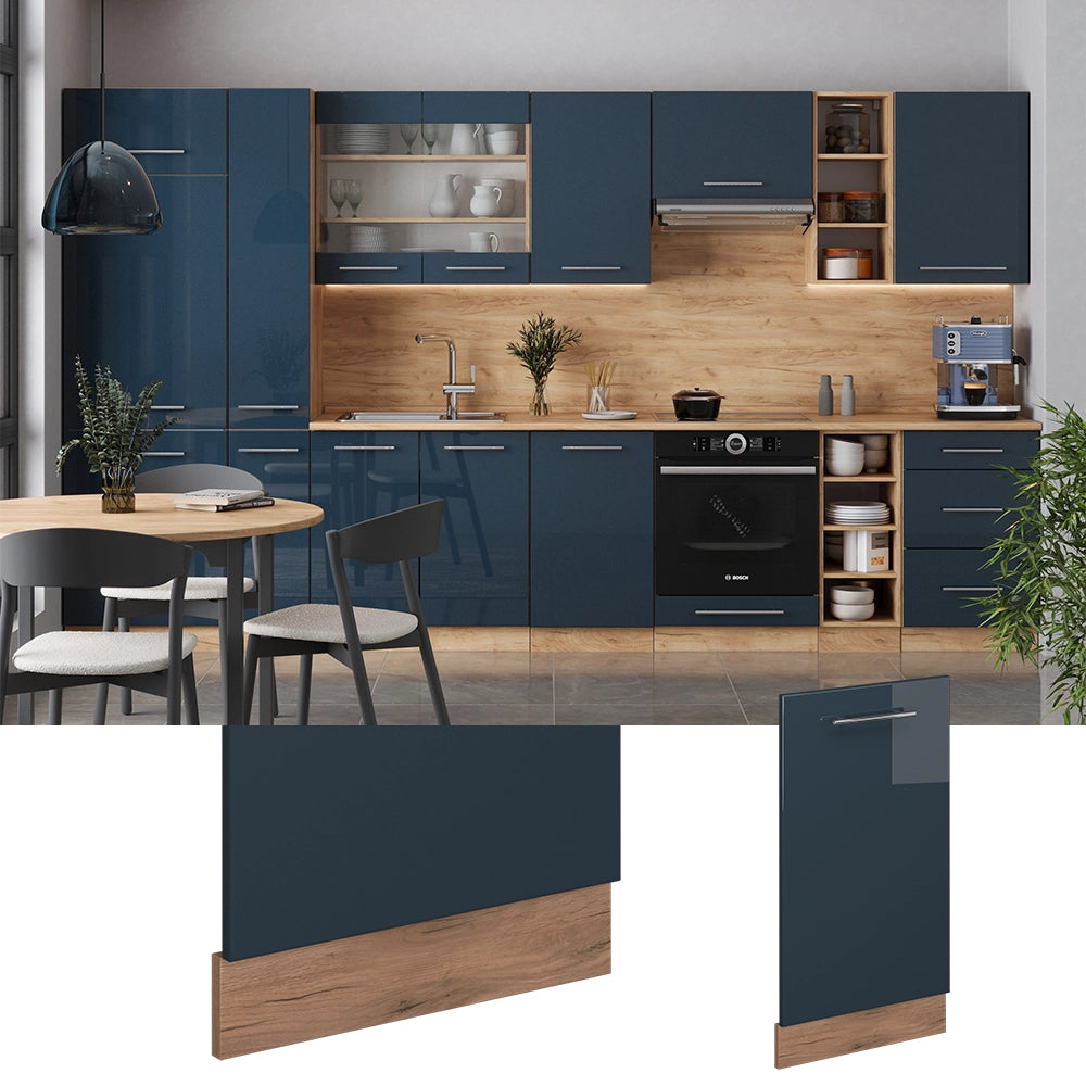 Vicco Pannello frontale della lavastoviglie Blu scuro lucido 45 cm , PL Marmo